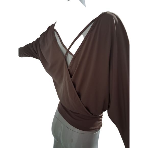 Willow & Root New Women's Medium Coquette Career Indie Surplice Side Tie Top - Picture 4 of 12